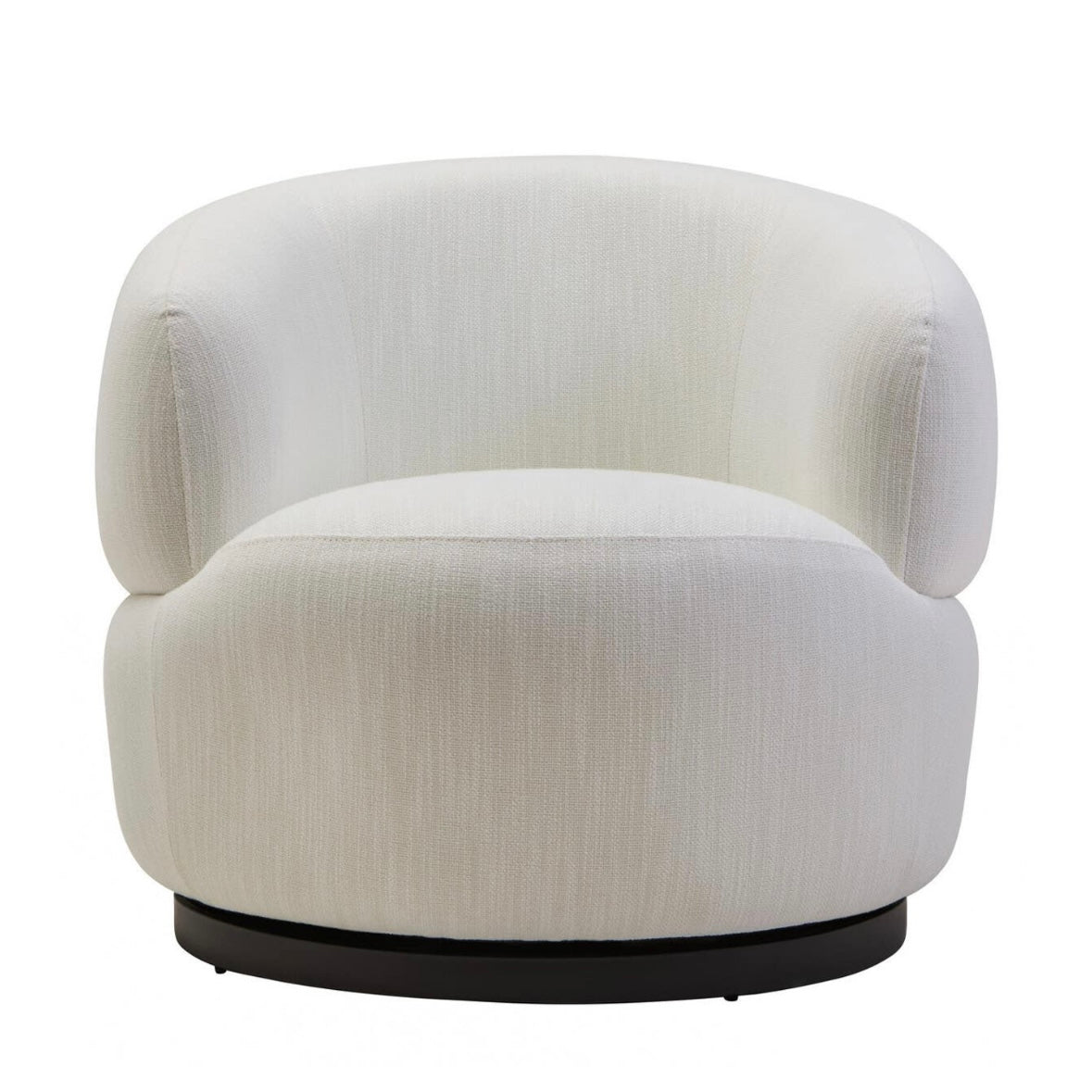 Bordo Textured Cream Curved Swivel Chair