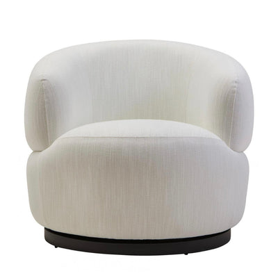 Bordo Textured Cream Curved Swivel Chair