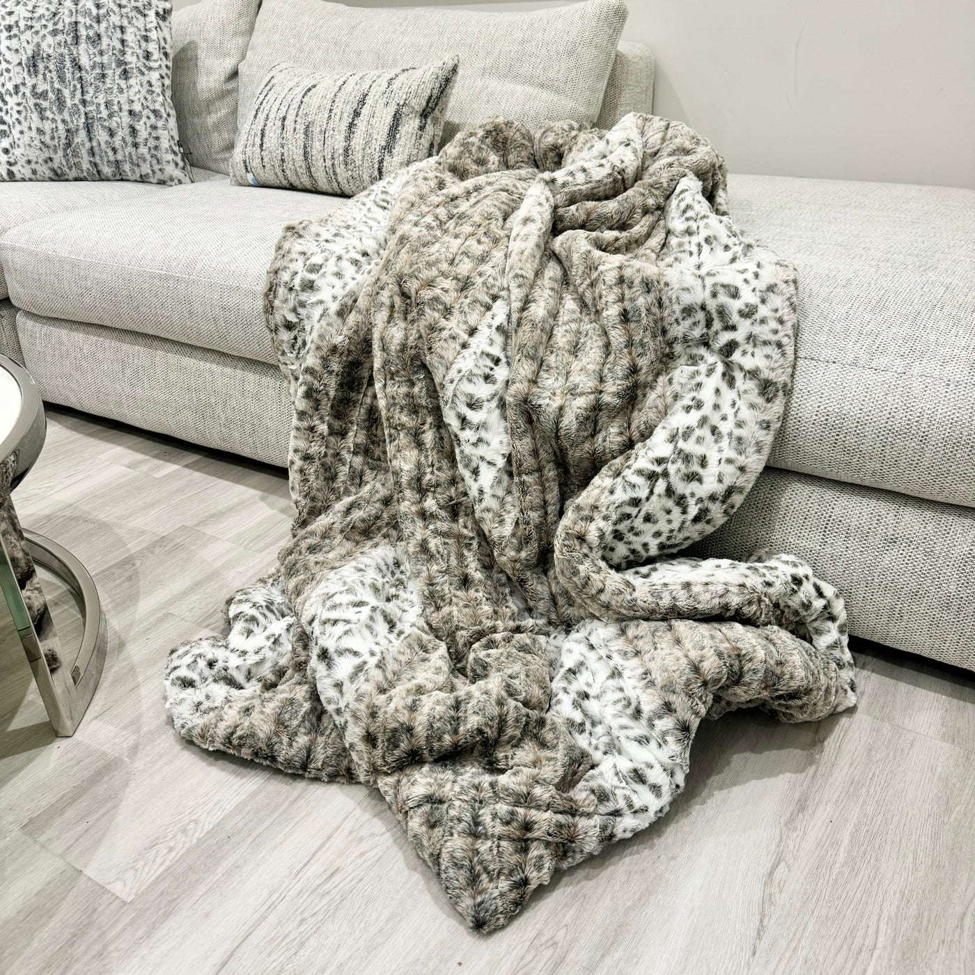 Malini Natural Tactile Faux Fur Throw