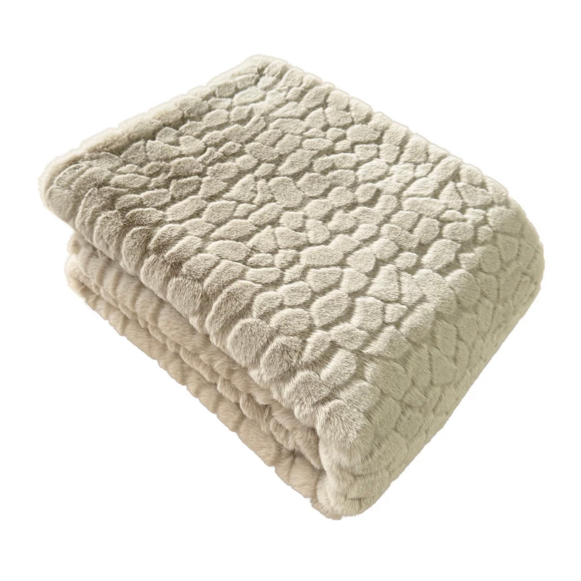 Malini Taupe Cloud Faux Fur Throw