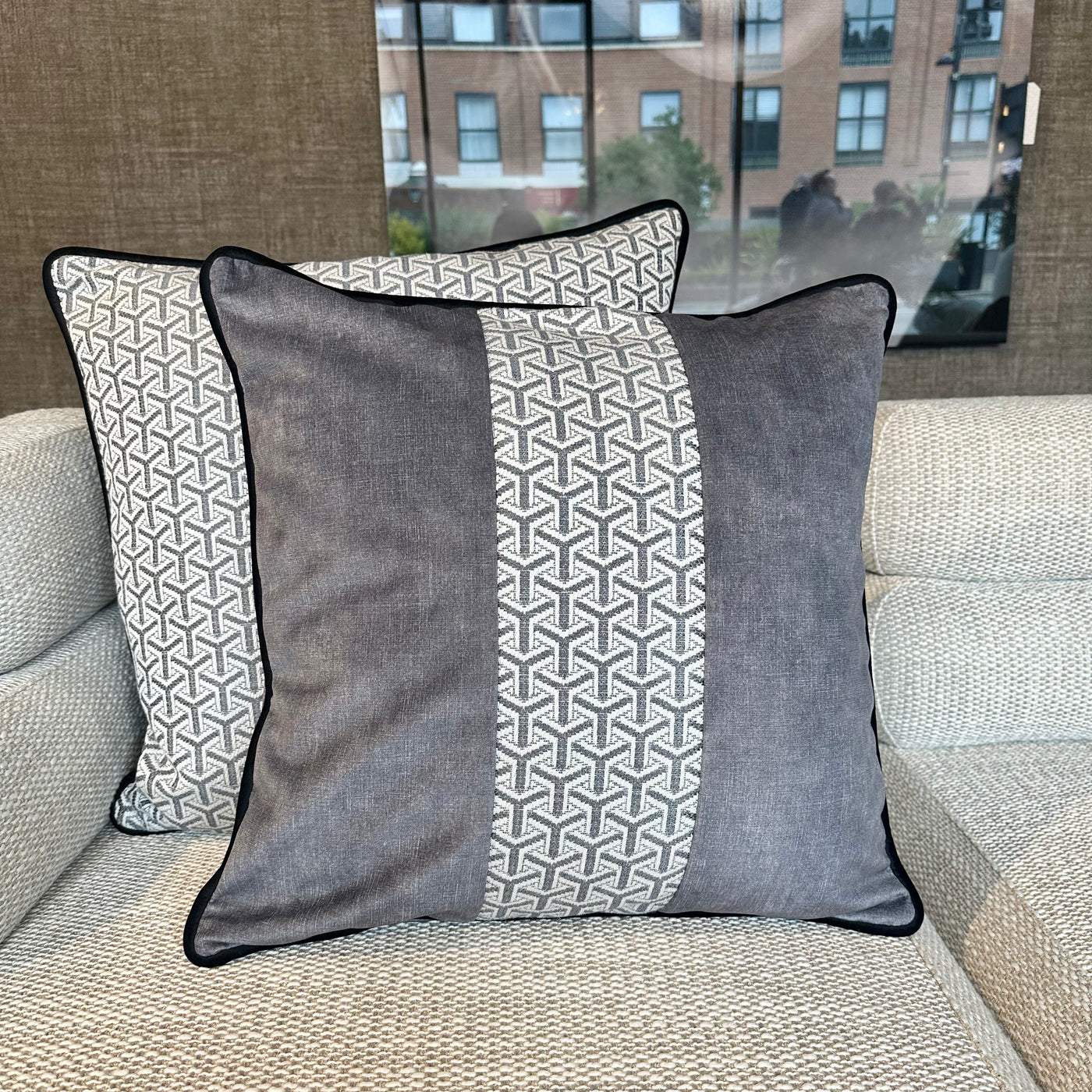 Andrew Martin Monte Storm Stripe Bespoke Cushion