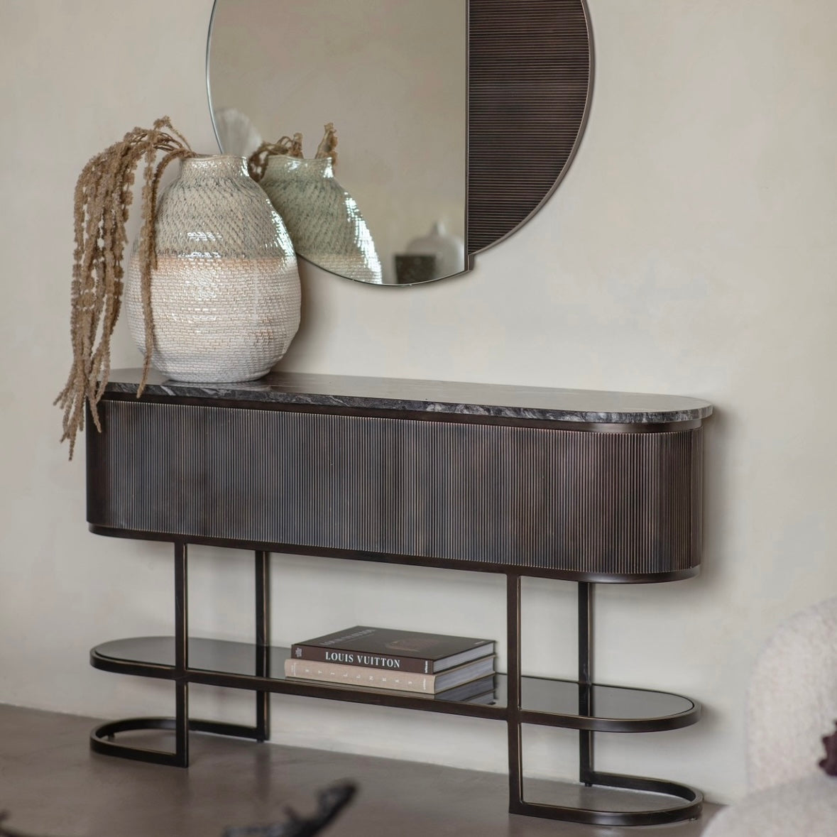 Belvedere Aged Black Console