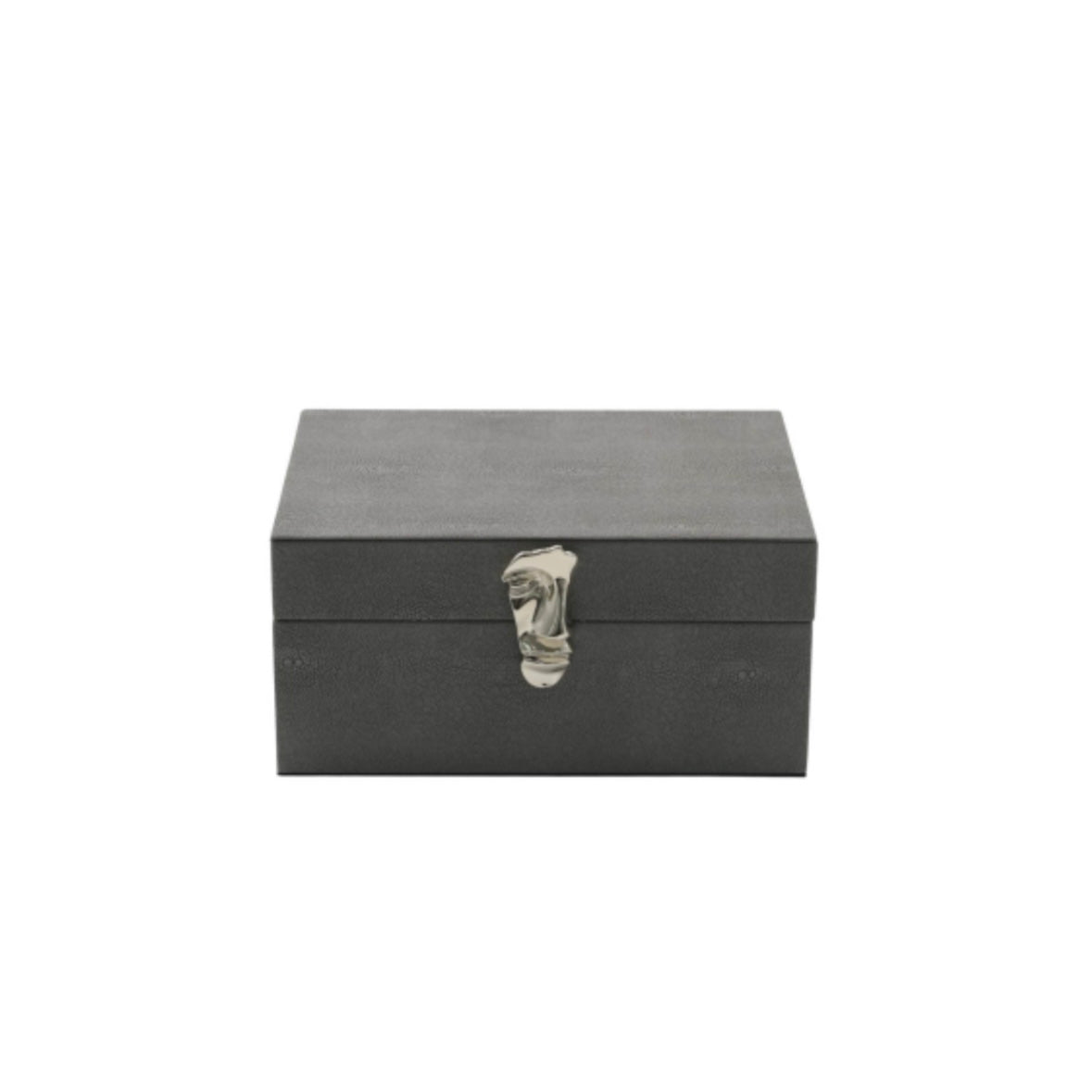Set of 2 Grey Silver Face Boxes