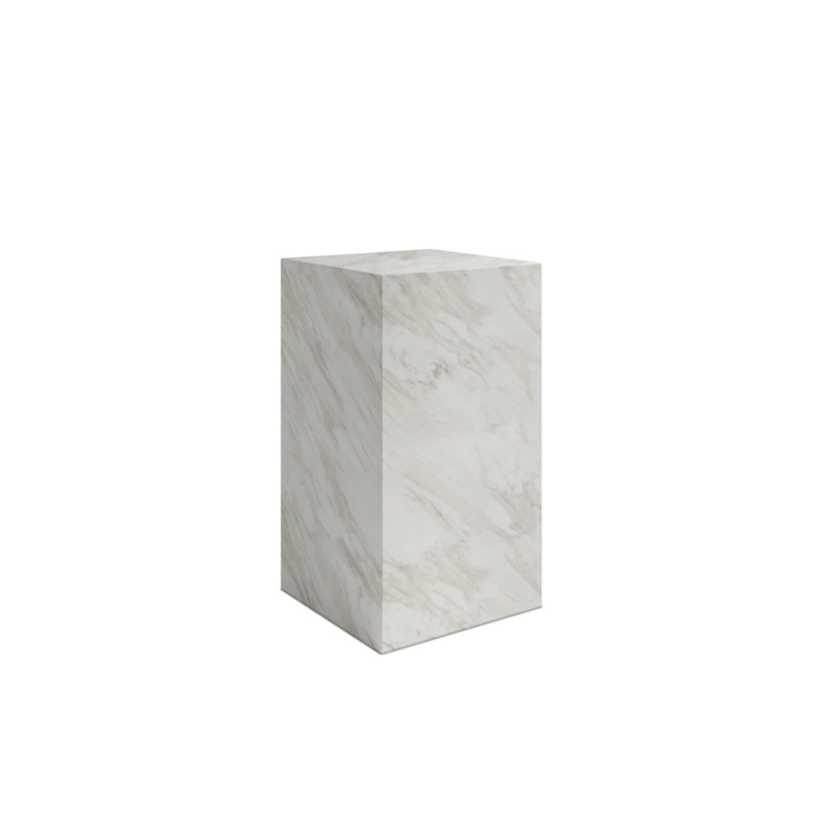 White Marble Effect Small Pedestal