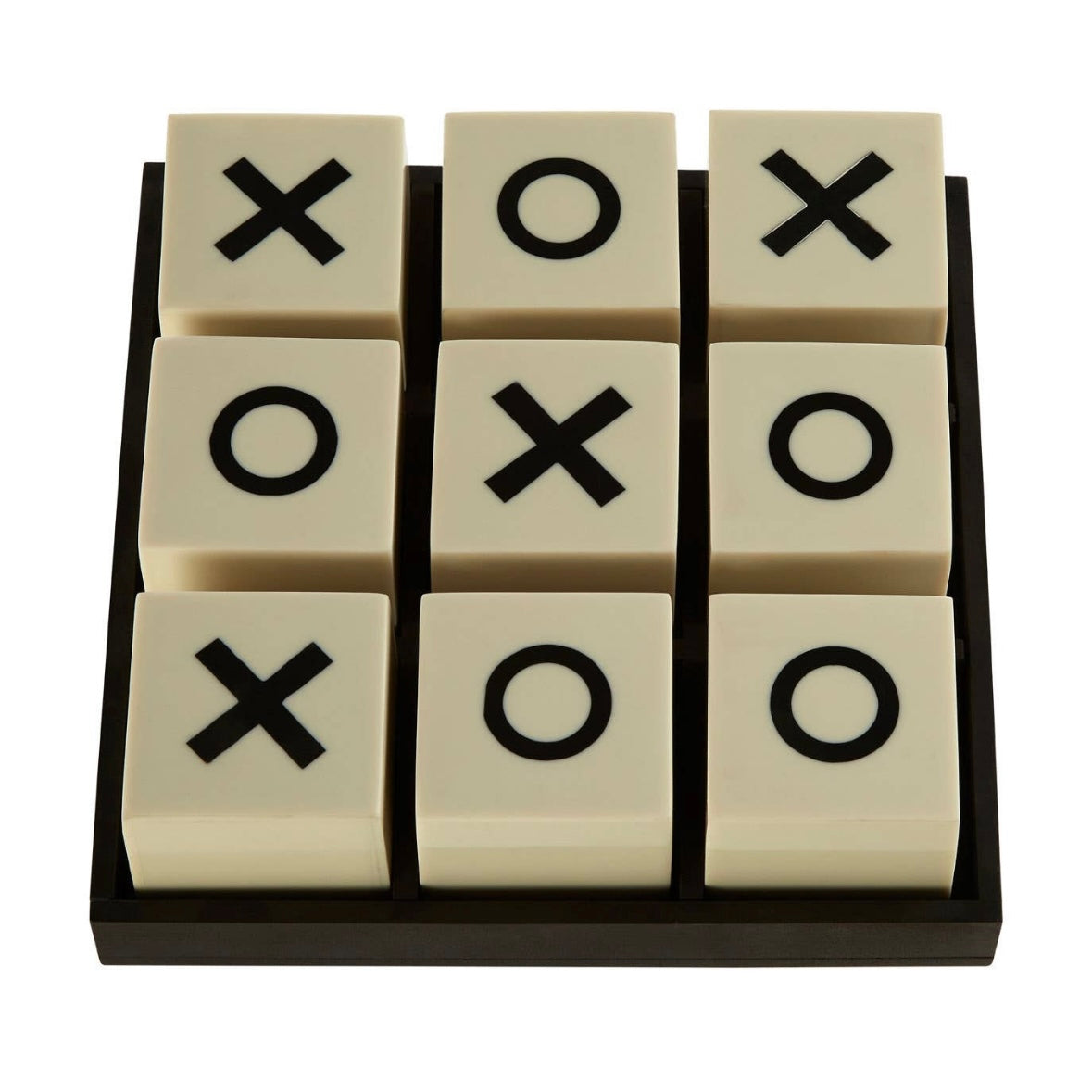 Small White and Black Noughts & Crosses Game