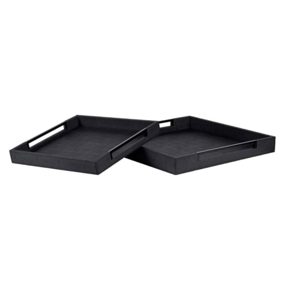 Set of 2 All Black Trays