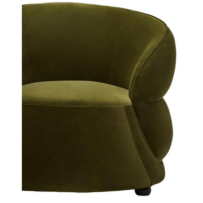 Darla Forest Green Curved Velvet Chair