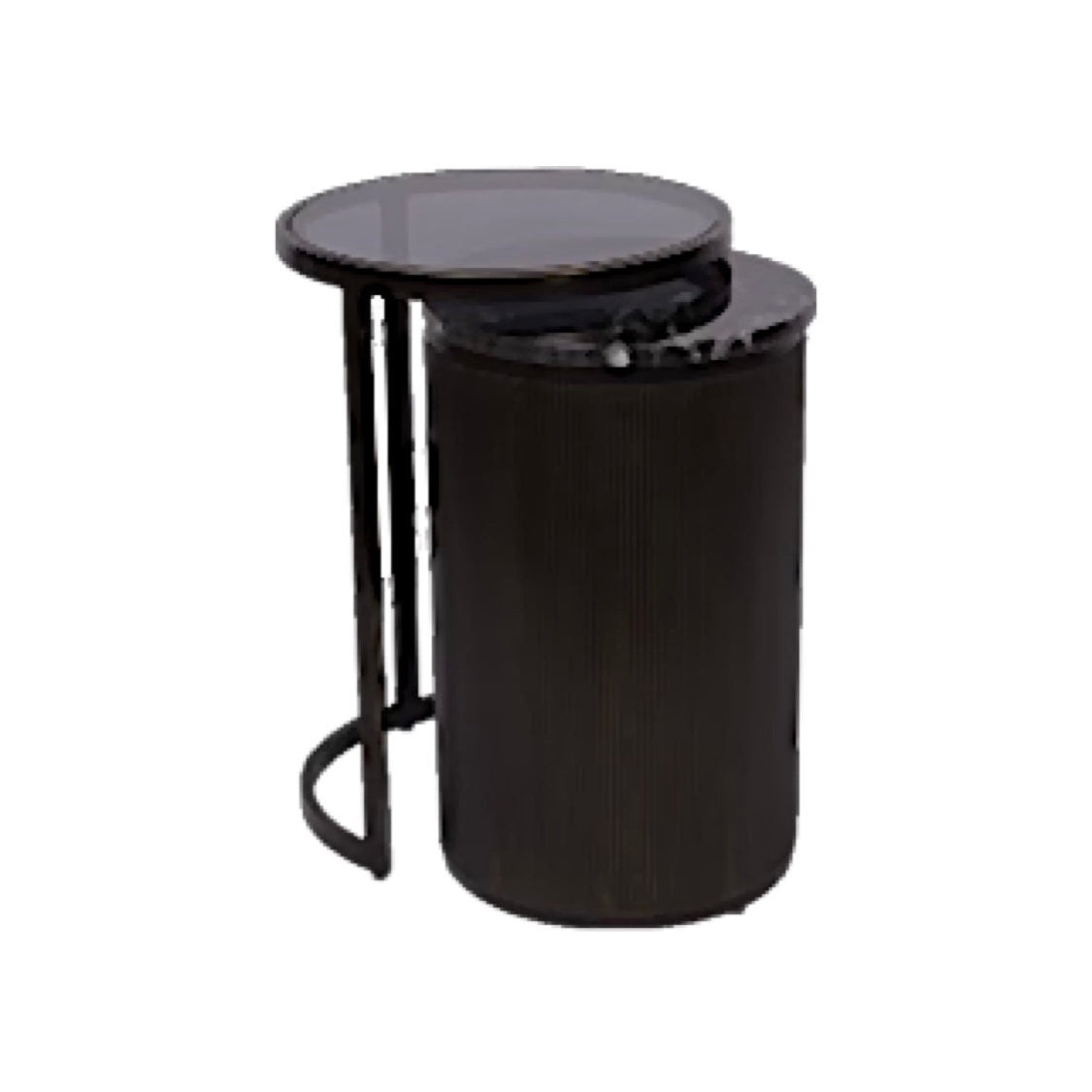 Belvedere Black Set of 2 Nesting Side Tables