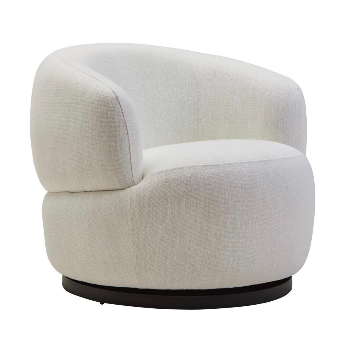 Bordo Textured Cream Curved Swivel Chair