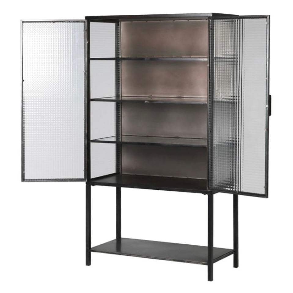 Ribbed Black Cabinet