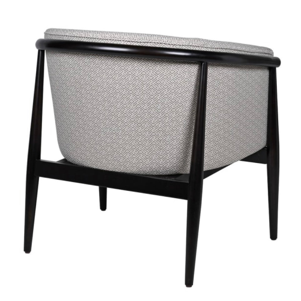 Grey Patterned Curve Chair