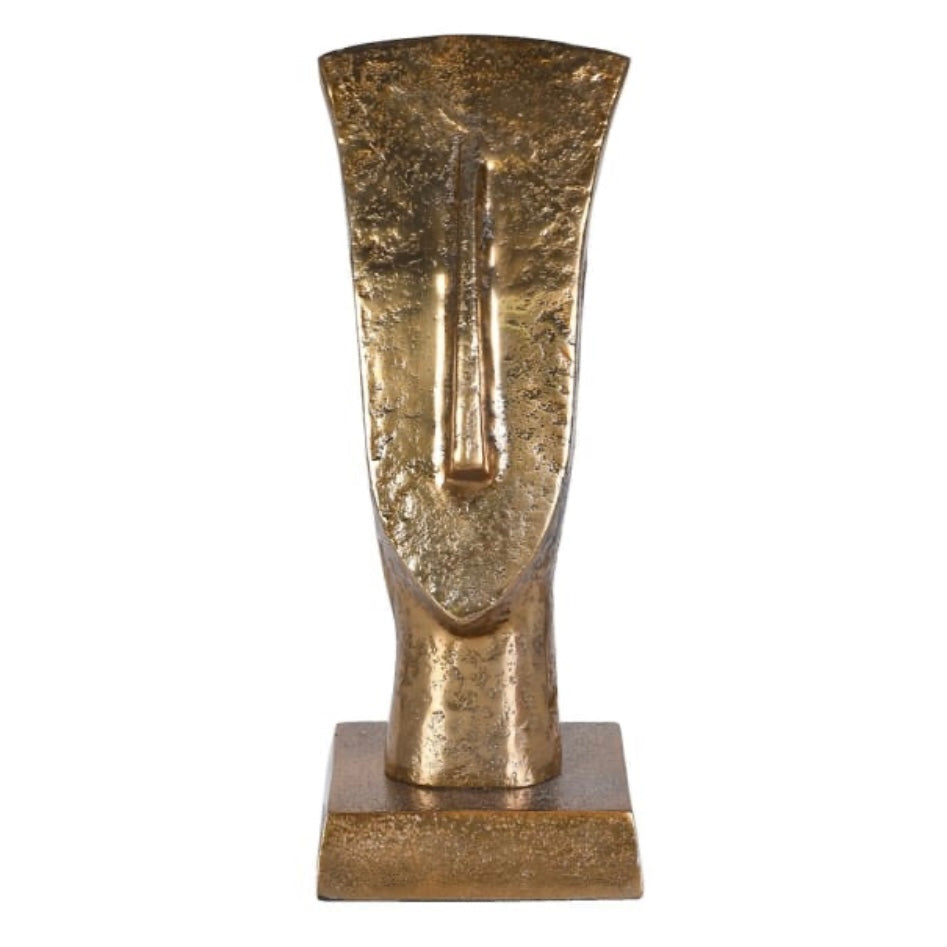 Gold Sombre Face Sculpture