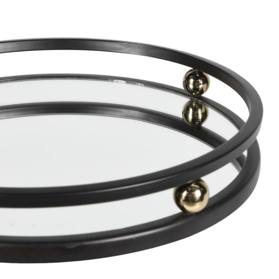 Black Art Deco Mirror Tray