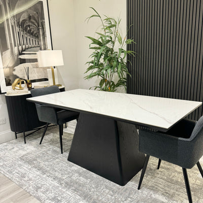 Siso Black/White Rectangular Dining Table