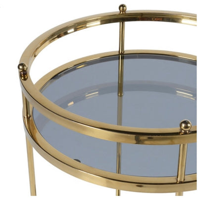 Tiered Gold Glass Cart