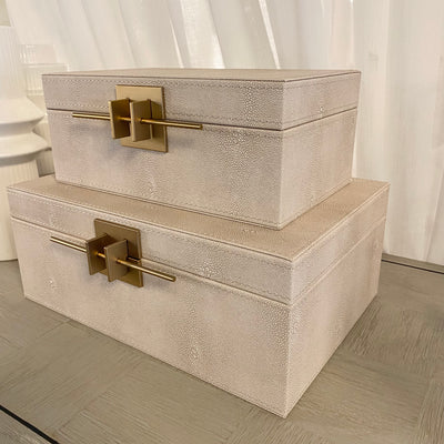 Set of 2 Shagreen Boxes