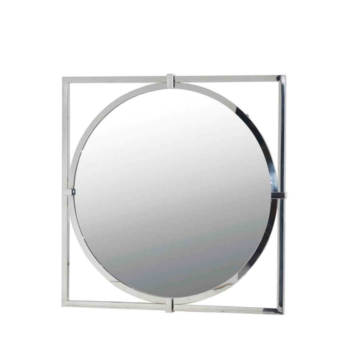 Square Frame Circle Mirror