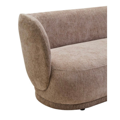 Delray Deep Stone Chenille Curved Three Seater Sofa