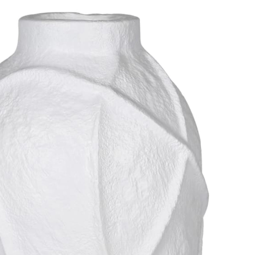 Embossed Lines White Vase