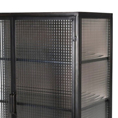 Ribbed Black Cabinet