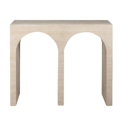 Travertine Effect Double Arch Console Table