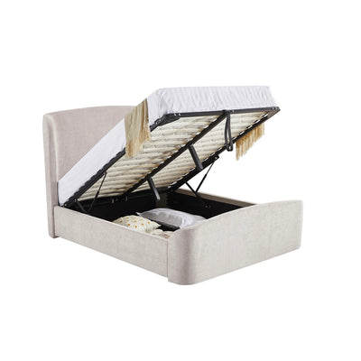 Blaire Kingsize Ottoman Bed Cream