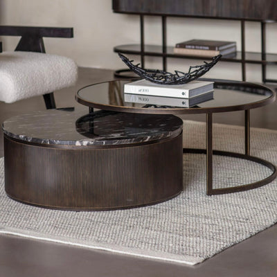 Belvedere Black Set of 2 Nesting Coffee Tables