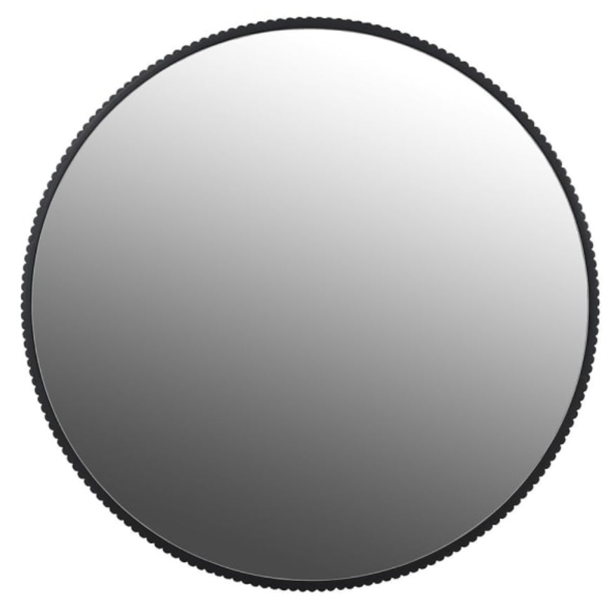 Ribbed Framed Circle Mirror