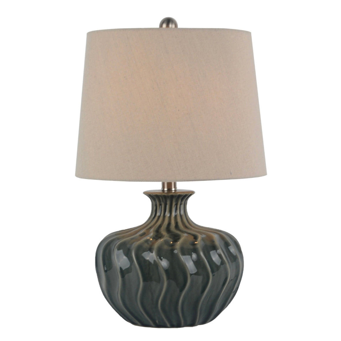 Veyla Ceramic Table Lamp With Linen Shade