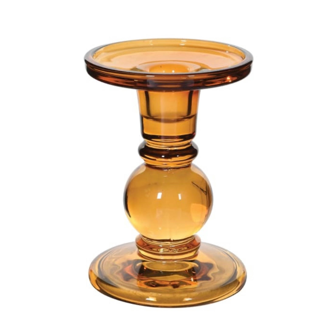 Amber Glass Candle Holder