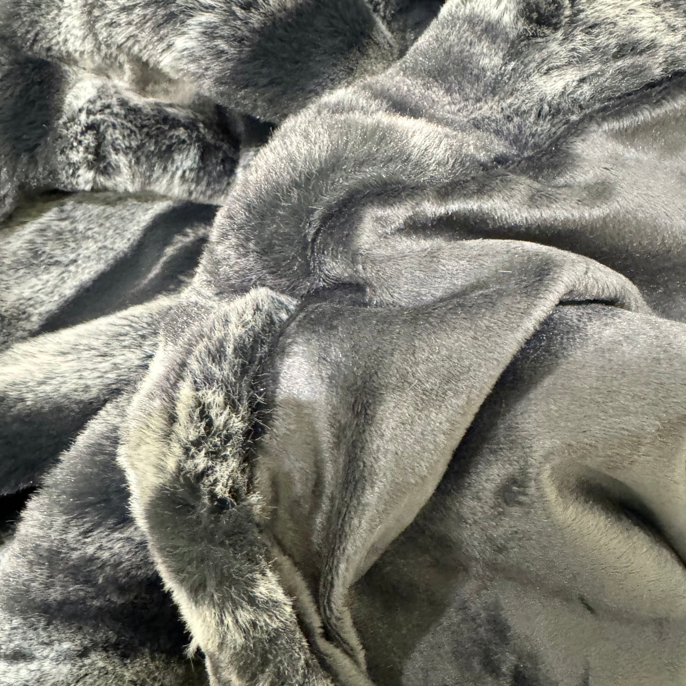 Charcoal Stripe Faux Fur Throw