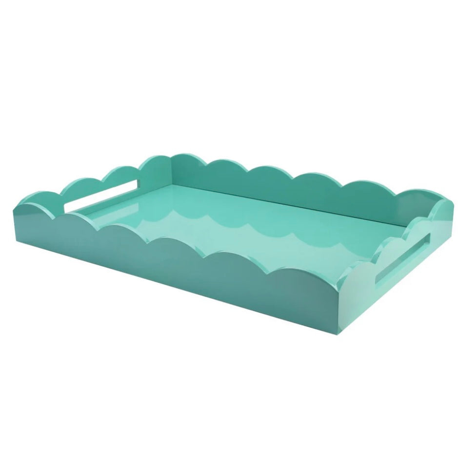 Addison Ross Turquoise Medium Lacquered Scallop Serving Tray