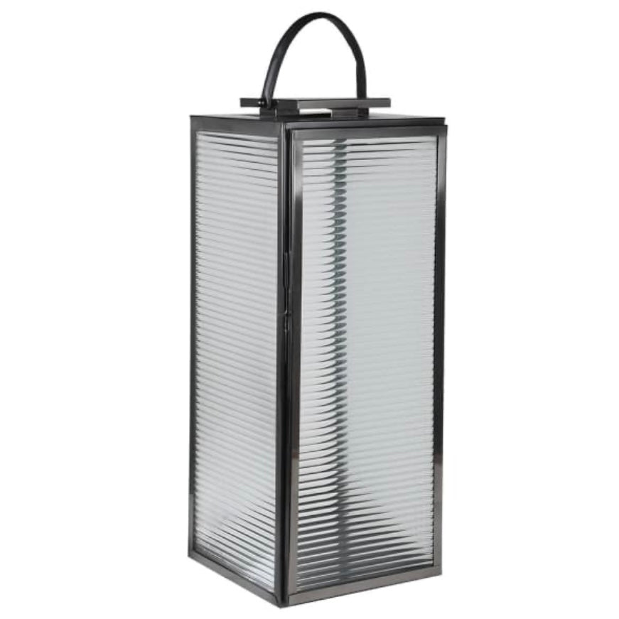 Ribbed Glass Large Lantern