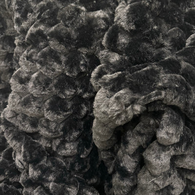 Black Carved Fur Throw