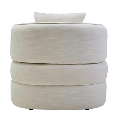 Bilani Cream Linen Effect Curved Chair