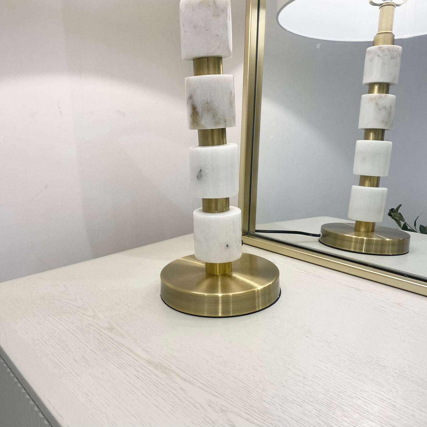 Marble & Brush Brass Table Lamp