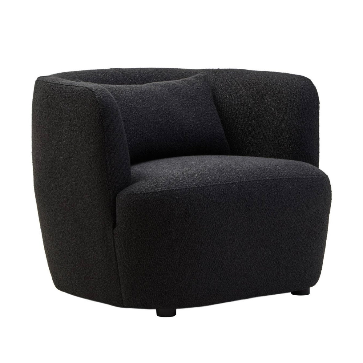 Bruge Textured Black Curved Chair