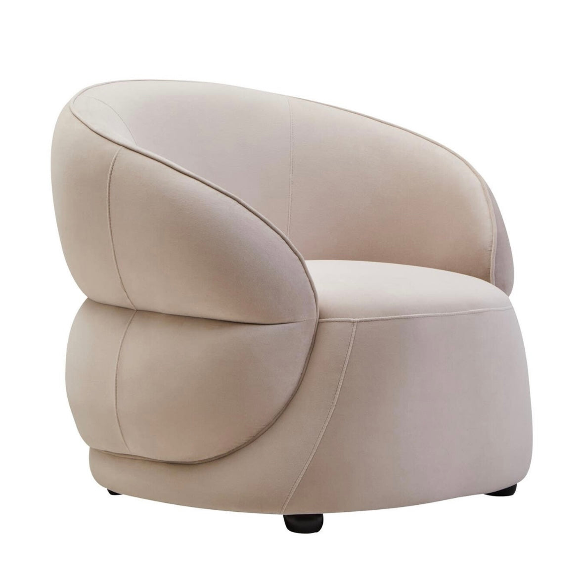 Darla Stone Velvet Curved Chair