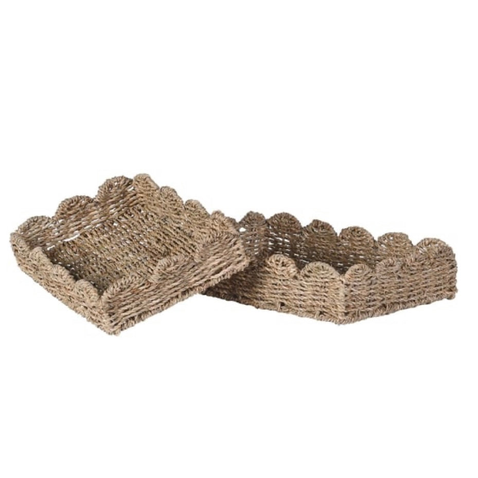 Set of 2 Scallop Edge Trays