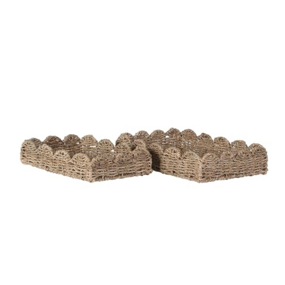 Set of 2 Scallop Edge Trays