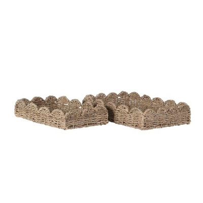 Set of 2 Scallop Edge Trays