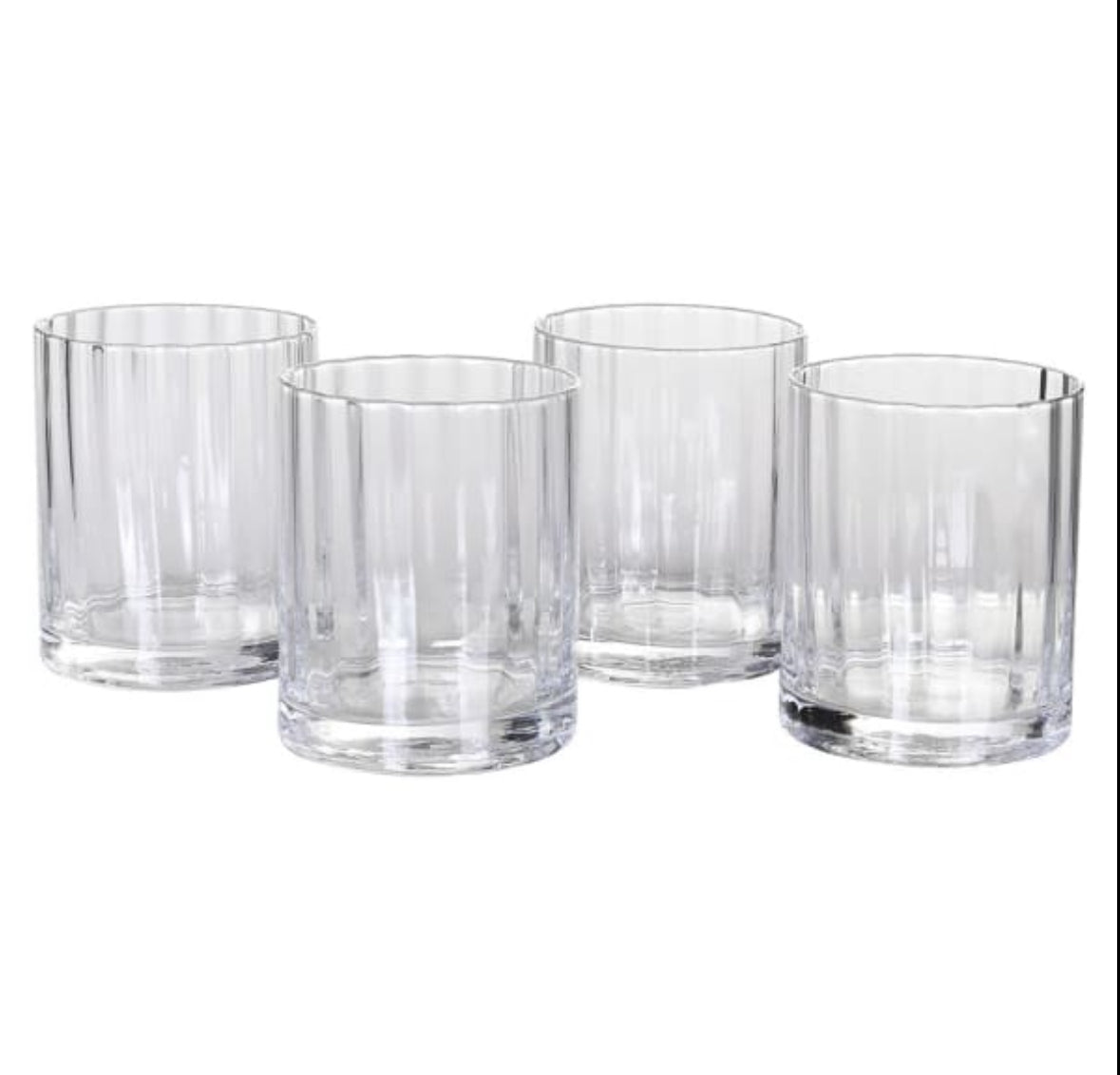 Set of 4 Ribbed Whisky Glasses