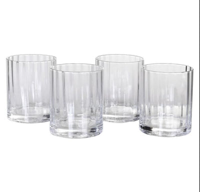 Set of 4 Ribbed Whisky Glasses