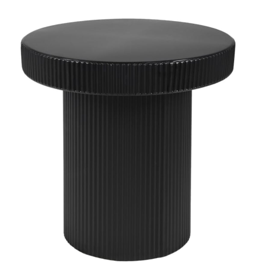 Black Ribbed Edge Side Table