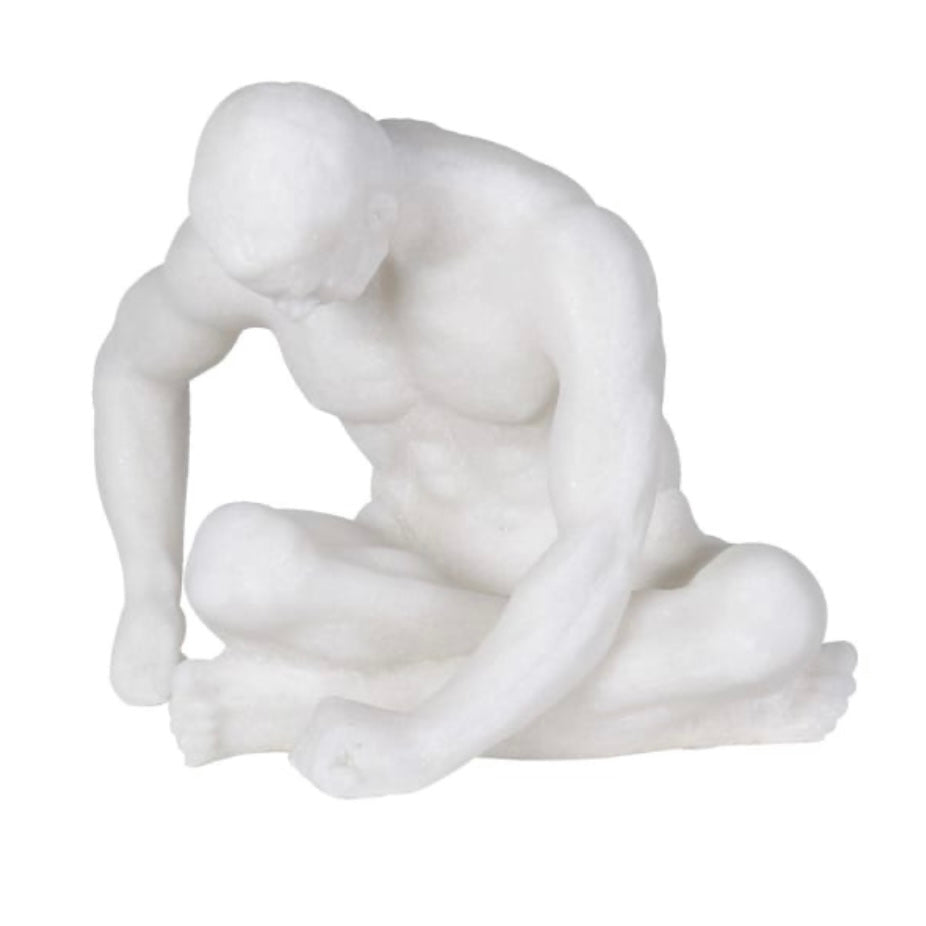 White Sitting Male Sculpture