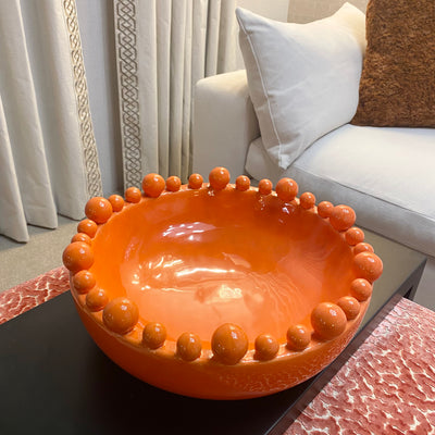 Orange Ceramic Bobble Bowl