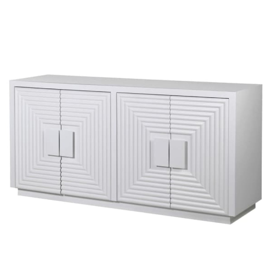 White Geometric Sideboard