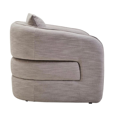 Bilani Grey Linen Effect Curved Chair