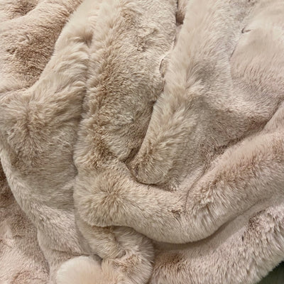 Chunky Pink Rabbit Faux Fur Throw