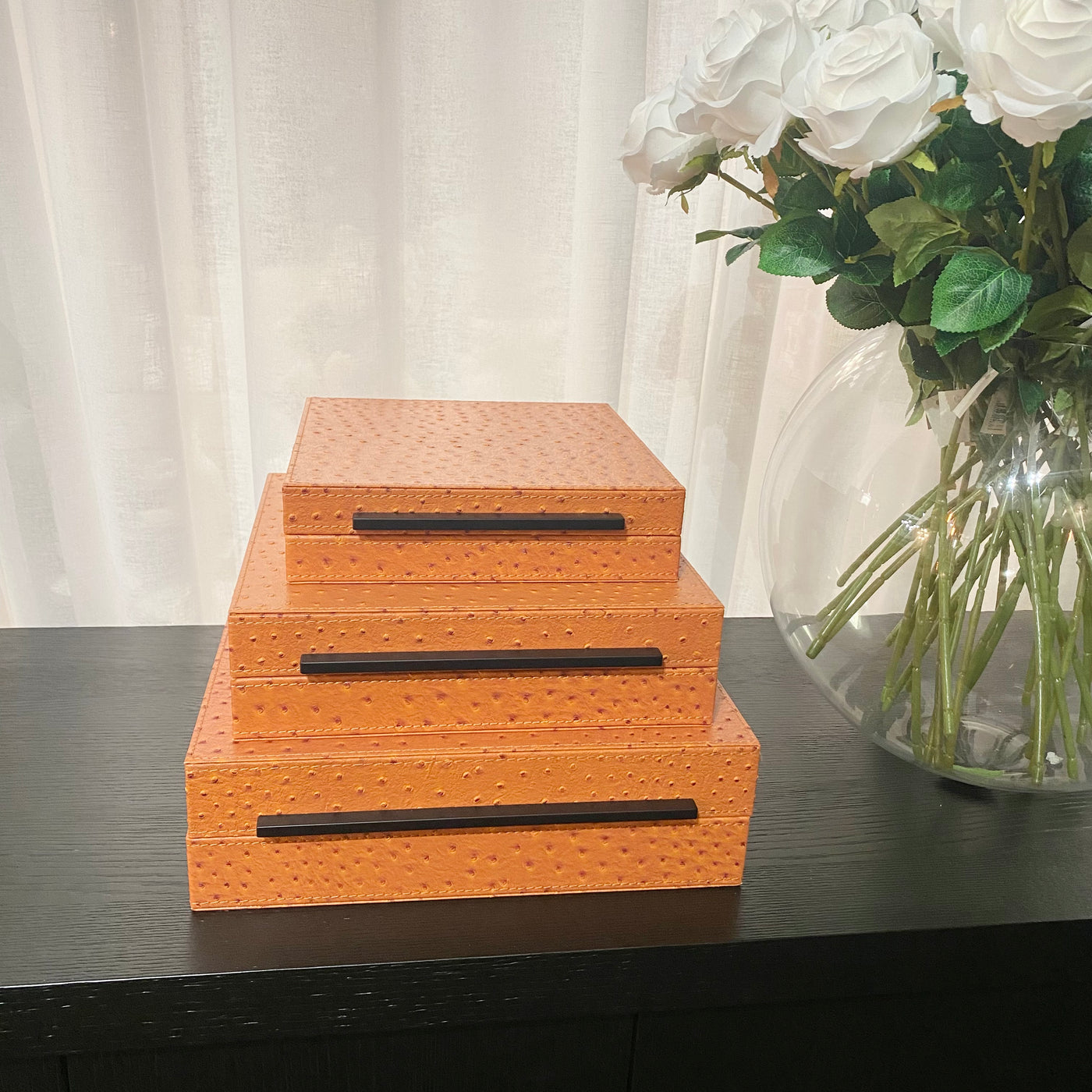 Set of 3 Orange Boxes